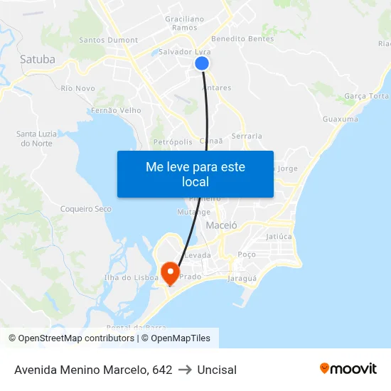 Avenida Menino Marcelo, 642 to Uncisal map