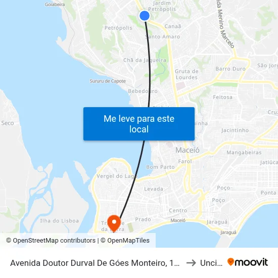 Avenida Doutor Durval De Góes Monteiro, 125 | Funasa to Uncisal map