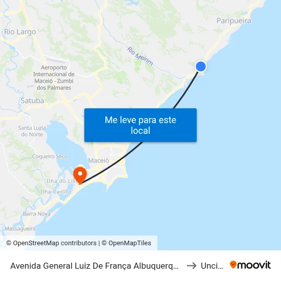 Avenida General Luiz De França Albuquerque, 2800 to Uncisal map