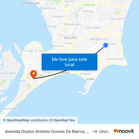 Avenida Doutor Antônio Gomes De Barros, 311-397 to Uncisal map