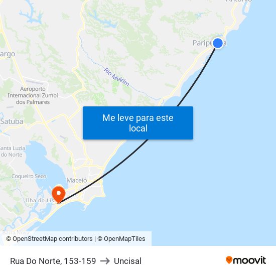 Rua Do Norte, 153-159 to Uncisal map