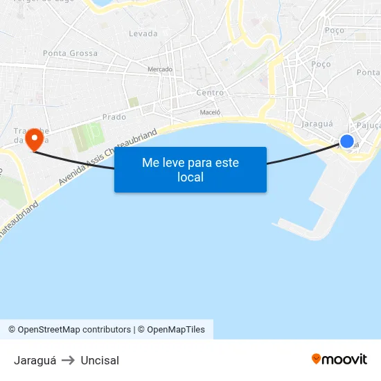 Jaraguá to Uncisal map