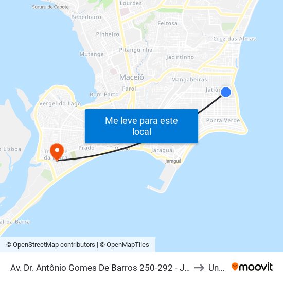 Av. Dr. Antônio Gomes De Barros 250-292 - Jatiúca Maceió - Al Brasil to Uncisal map