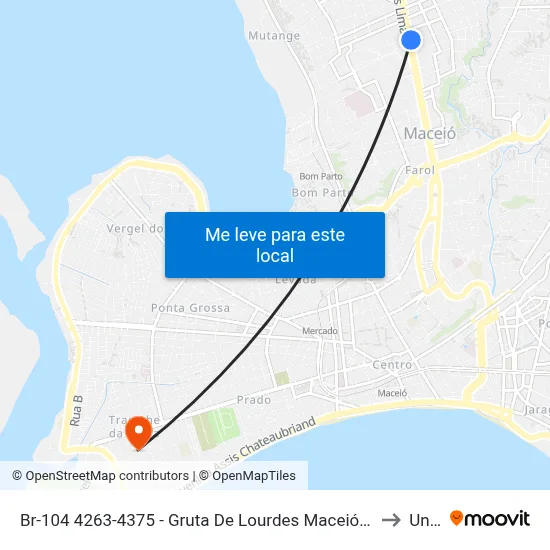 Br-104 4263-4375 - Gruta De Lourdes Maceió - Al República Federativa Do Brasil to Uncisal map