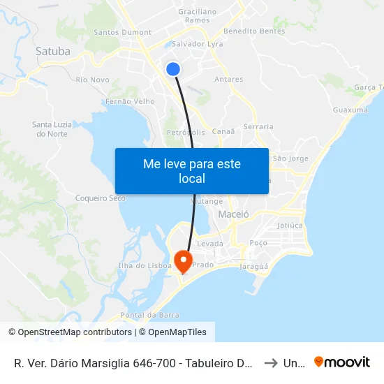 R. Ver. Dário Marsiglia 646-700 - Tabuleiro Do Martins Maceió - Al Brasil to Uncisal map