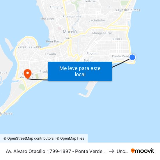 Av. Álvaro Otacílio 1799-1897 - Ponta Verde Maceió - Al Brazil to Uncisal map