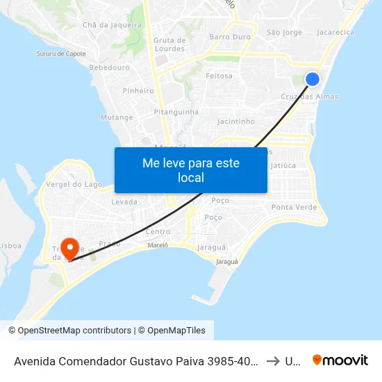 Avenida Comendador Gustavo Paiva 3985-4039 - Cruz Das Almas Maceió - Al Brasil to Uncisal map