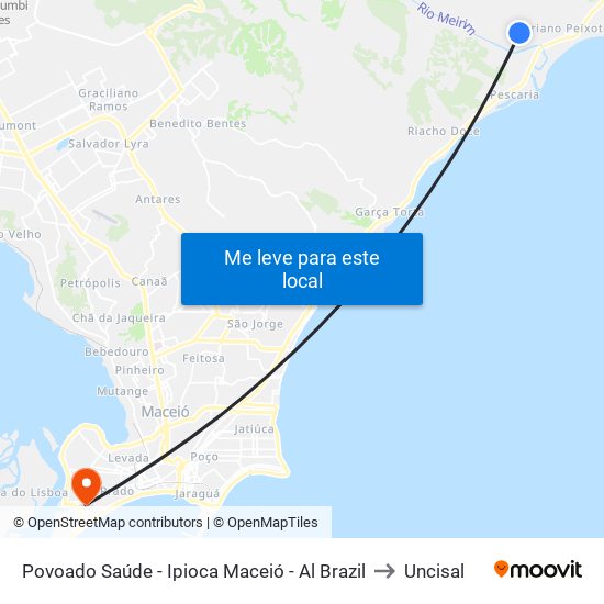 Povoado Saúde - Ipioca Maceió - Al Brazil to Uncisal map