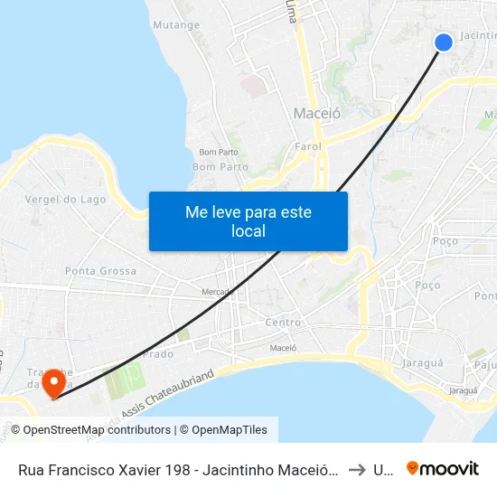 Rua Francisco Xavier 198 - Jacintinho Maceió - Al 57041-090 República Federativa Do Brasil to Uncisal map