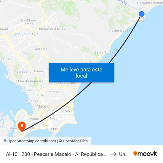 Al-101 200 - Pescaria Maceió - Al República Federativa Do Brasil to Uncisal map