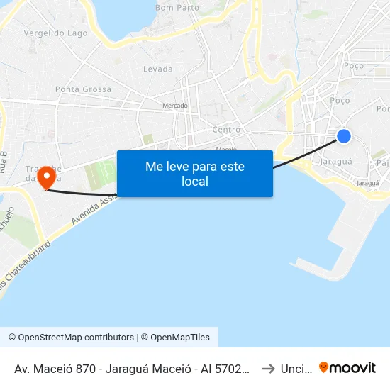 Av. Maceió 870 - Jaraguá Maceió - Al 57022-080 Brasil to Uncisal map