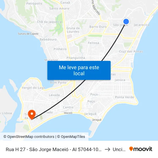 Rua H 27 - São Jorge Maceió - Al 57044-101 Brasil to Uncisal map