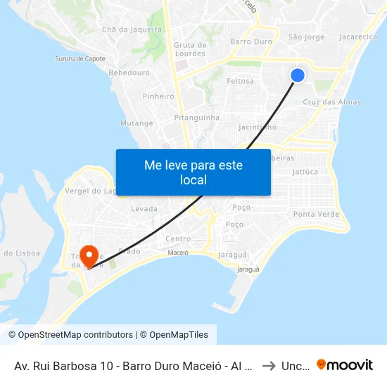 Av. Rui Barbosa 10 - Barro Duro Maceió - Al 57045-053 Brasil to Uncisal map