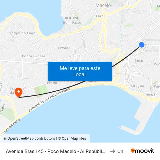 Avenida Brasil 45 - Poço Maceió - Al República Federativa Do Brasil to Uncisal map