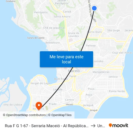 Rua F G 1-67 - Serraria Maceió - Al República Federativa Do Brasil to Uncisal map