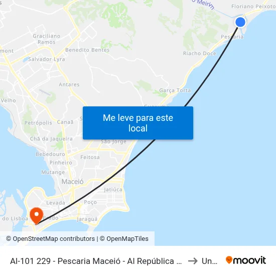 Al-101 229 - Pescaria Maceió - Al República Federativa Do Brasil to Uncisal map