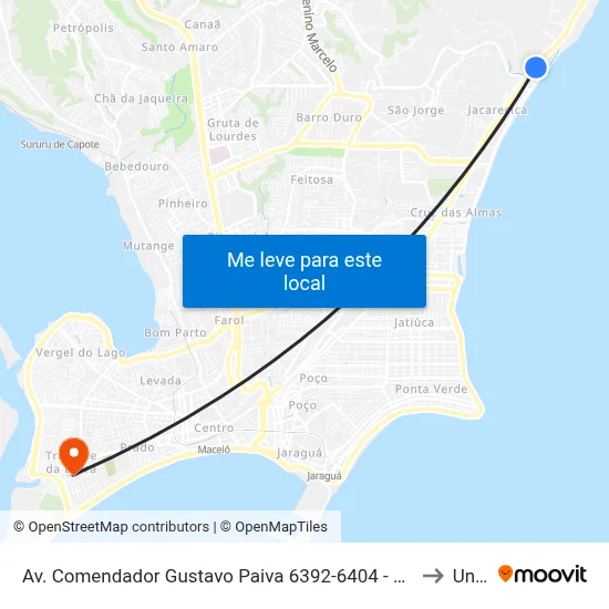 Av. Comendador Gustavo Paiva 6392-6404 - Cruz Das Almas Maceió - Al Brasil to Uncisal map