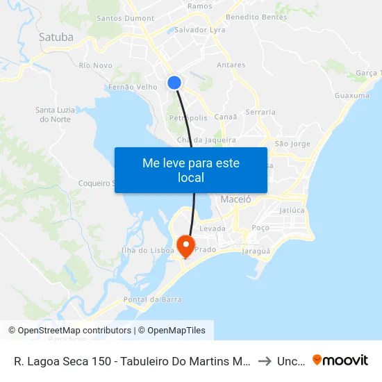R. Lagoa Seca 150 - Tabuleiro Do Martins Maceió - Al Brasil to Uncisal map