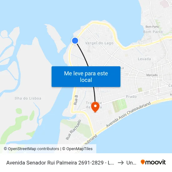 Avenida Senador Rui Palmeira 2691-2829 - Levada Maceió - Al Brasil to Uncisal map