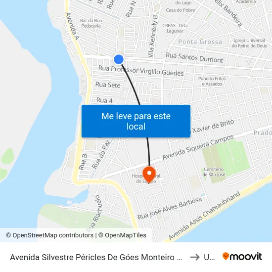 Avenida Silvestre Péricles De Góes Monteiro 1988-2034 - Ponta Grossa Maceió - Al Brasil to Uncisal map