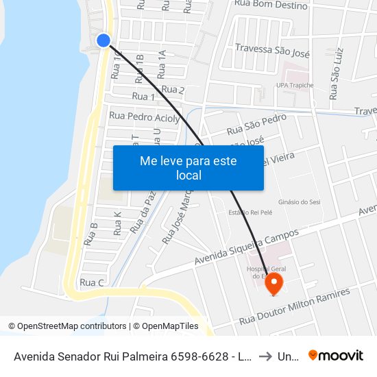 Avenida Senador Rui Palmeira 6598-6628 - Levada Maceió - Al Brasil to Uncisal map