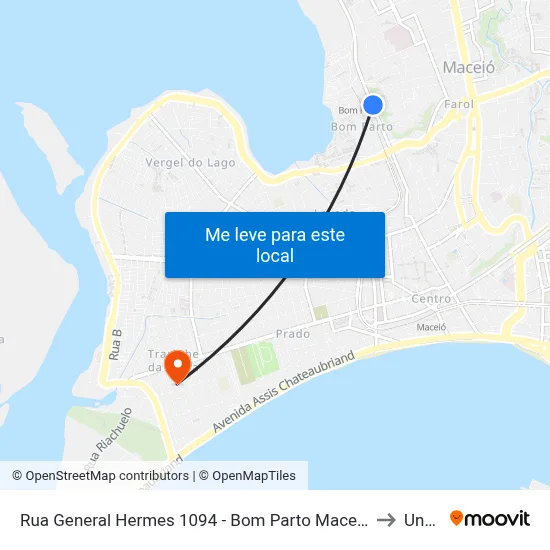 Rua General Hermes 1094 - Bom Parto Maceió - Al 57017-200 Brasil to Uncisal map