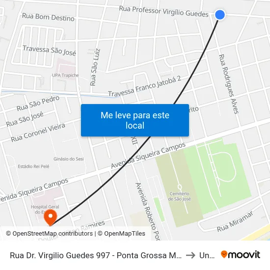 Rua Dr. Virgilio Guedes 997 - Ponta Grossa Maceió - Al 57014-220 Brasil to Uncisal map