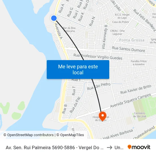Av. Sen. Rui Palmeira 5690-5886 - Vergel Do Lago Maceió - Al Brasil to Uncisal map