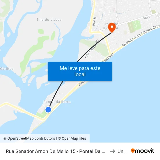 Rua Senador Arnon De Mello 15 - Pontal Da Barra Maceió - Al Brasil to Uncisal map