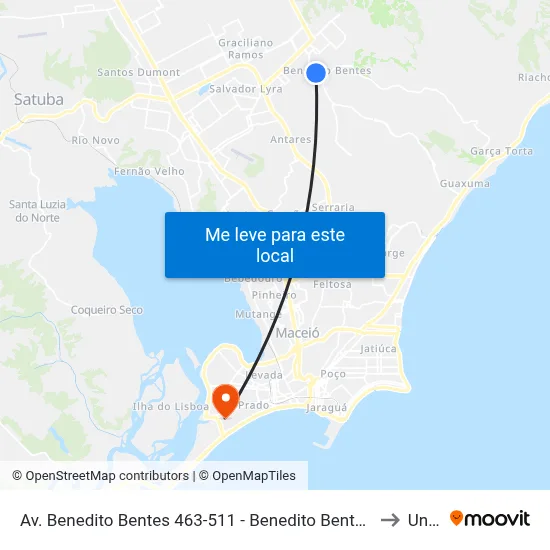 Av. Benedito Bentes 463-511 - Benedito Bentes Maceió - Al 57084-800 Brasil to Uncisal map