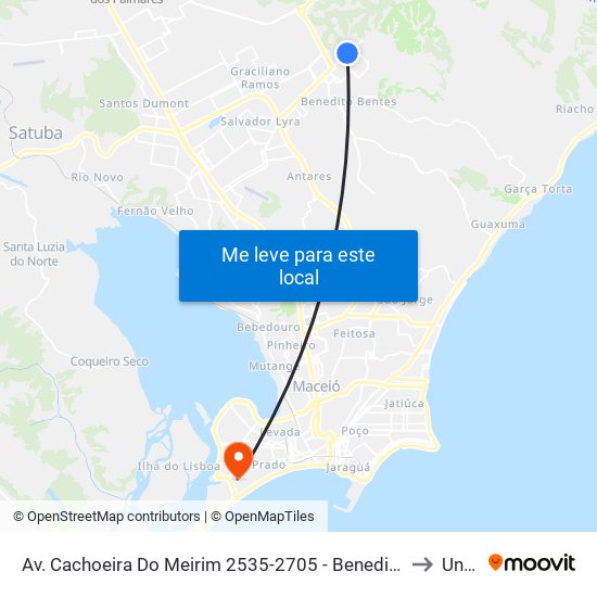 Av. Cachoeira Do Meirim 2535-2705 - Benedito Bentes Maceió - Al Brasil to Uncisal map