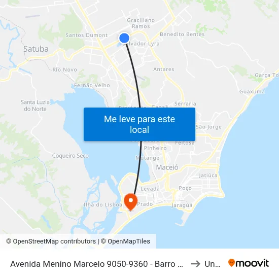 Avenida Menino Marcelo 9050-9360 - Barro Duro Maceió - Al Brasil to Uncisal map