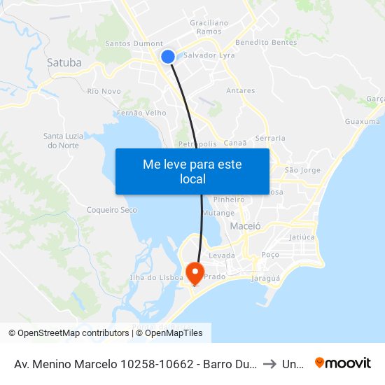 Av. Menino Marcelo 10258-10662 - Barro Duro Maceió - Al Brasil to Uncisal map