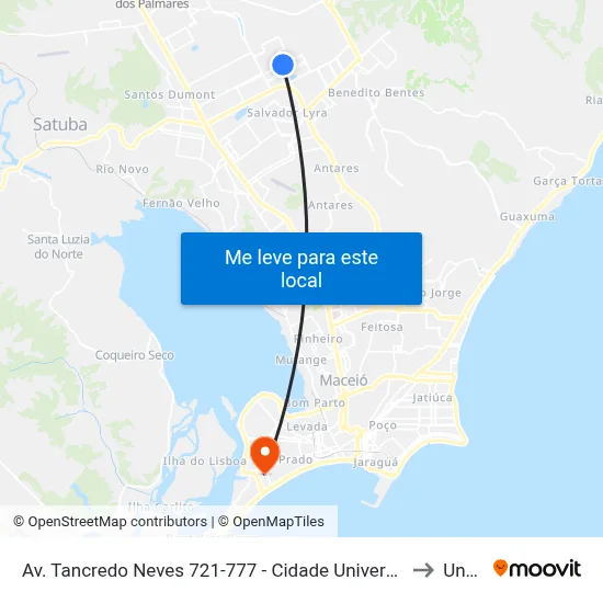 Av. Tancredo Neves 721-777 - Cidade Universitária Maceió - Al Brasil to Uncisal map