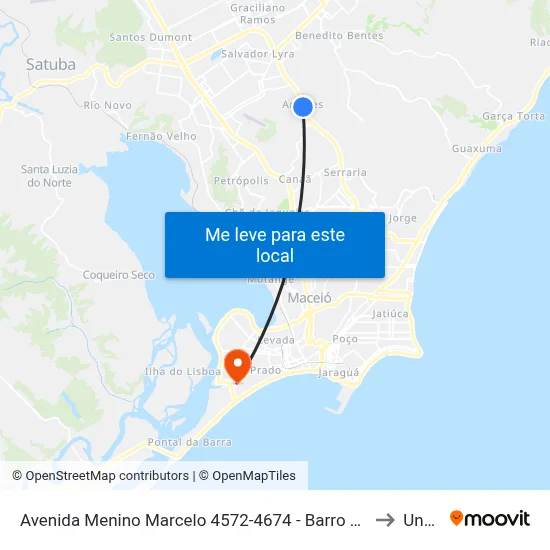 Avenida Menino Marcelo 4572-4674 - Barro Duro Maceió - Al Brasil to Uncisal map