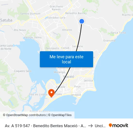 Av. A 519-547 - Benedito Bentes Maceió - Al Brasil to Uncisal map
