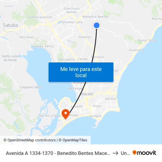 Avenida A 1334-1370 - Benedito Bentes Maceió - Al República Federativa Do Brasil to Uncisal map