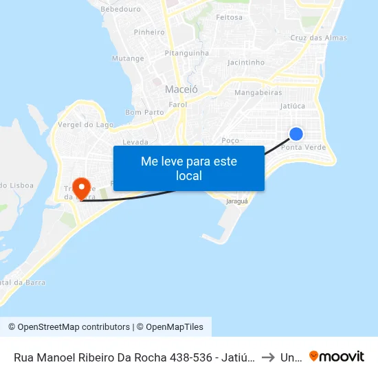 Rua Manoel Ribeiro Da Rocha 438-536 - Jatiúca Maceió - Al 57035-395 Brasil to Uncisal map