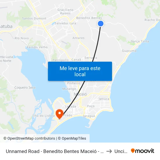 Unnamed Road - Benedito Bentes Maceió - Al Brasil to Uncisal map