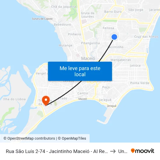 Rua São Luís 2-74 - Jacintinho Maceió - Al República Federativa Do Brasil to Uncisal map