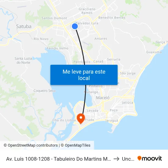 Av. Luís 1008-1208 - Tabuleiro Do Martins Maceió - Al Brasil to Uncisal map