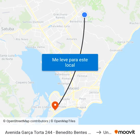 Avenida Garça Torta 244 - Benedito Bentes Maceió - Al 57084-615 Brasil to Uncisal map