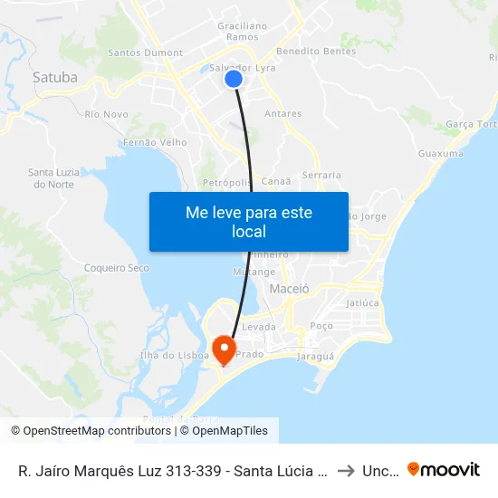 R. Jaíro Marquês Luz 313-339 - Santa Lúcia Maceió - Al Brasil to Uncisal map