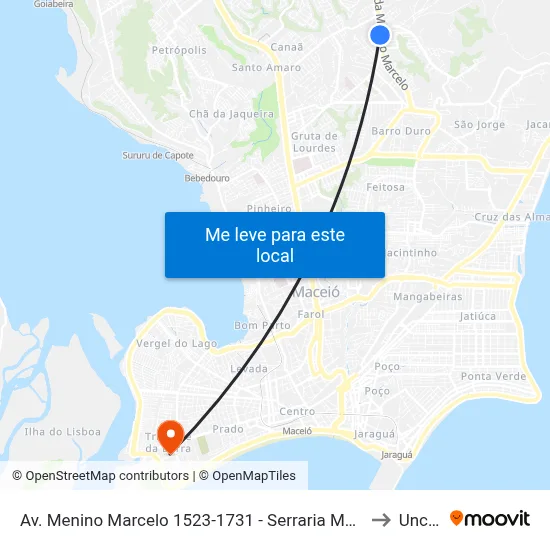 Av. Menino Marcelo 1523-1731 - Serraria Maceió - Al Brazil to Uncisal map