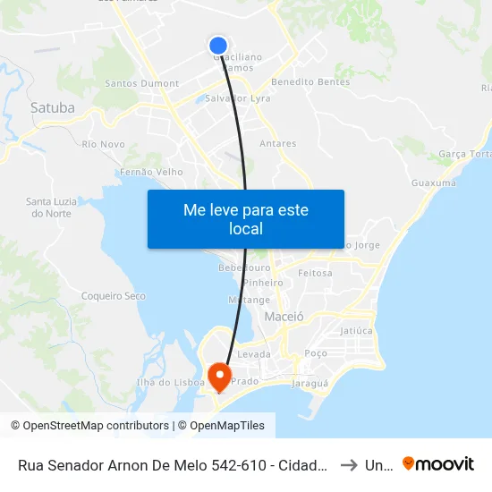 Rua Senador Arnon De Melo 542-610 - Cidade Universitária Maceió - Al Brasil to Uncisal map