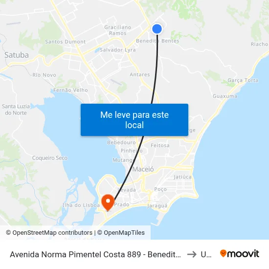 Avenida Norma Pimentel Costa 889 - Benedito Bentes Maceió - Al 57084-540 Brasil to Uncisal map