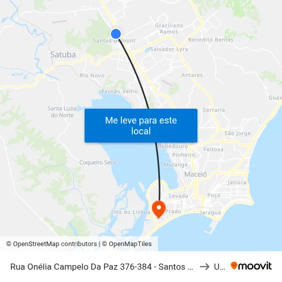 Rua Onélia Campelo Da Paz 376-384 - Santos Dumont Maceió - Al 57075-720 República Federativa Do Brasil to Uncisal map