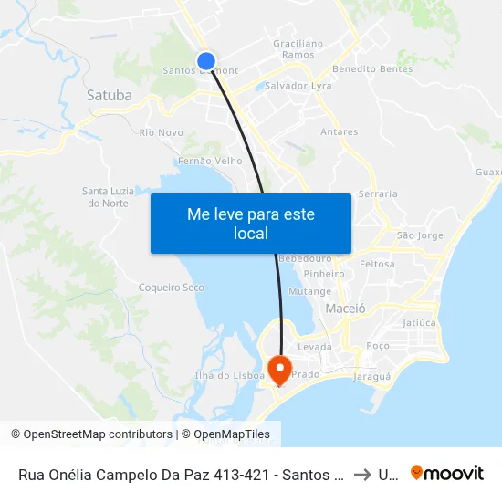 Rua Onélia Campelo Da Paz 413-421 - Santos Dumont Maceió - Al República Federativa Do Brasil to Uncisal map