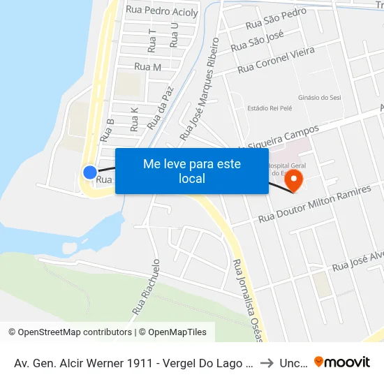 Av. Gen. Alcir Werner 1911 - Vergel Do Lago Maceió - Al Brasil to Uncisal map
