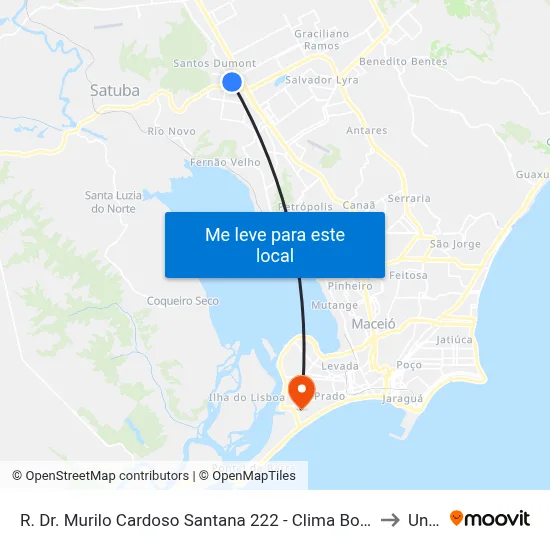 R. Dr. Murilo Cardoso Santana 222 - Clima Bom Maceió - Al 57071-150 Brasil to Uncisal map